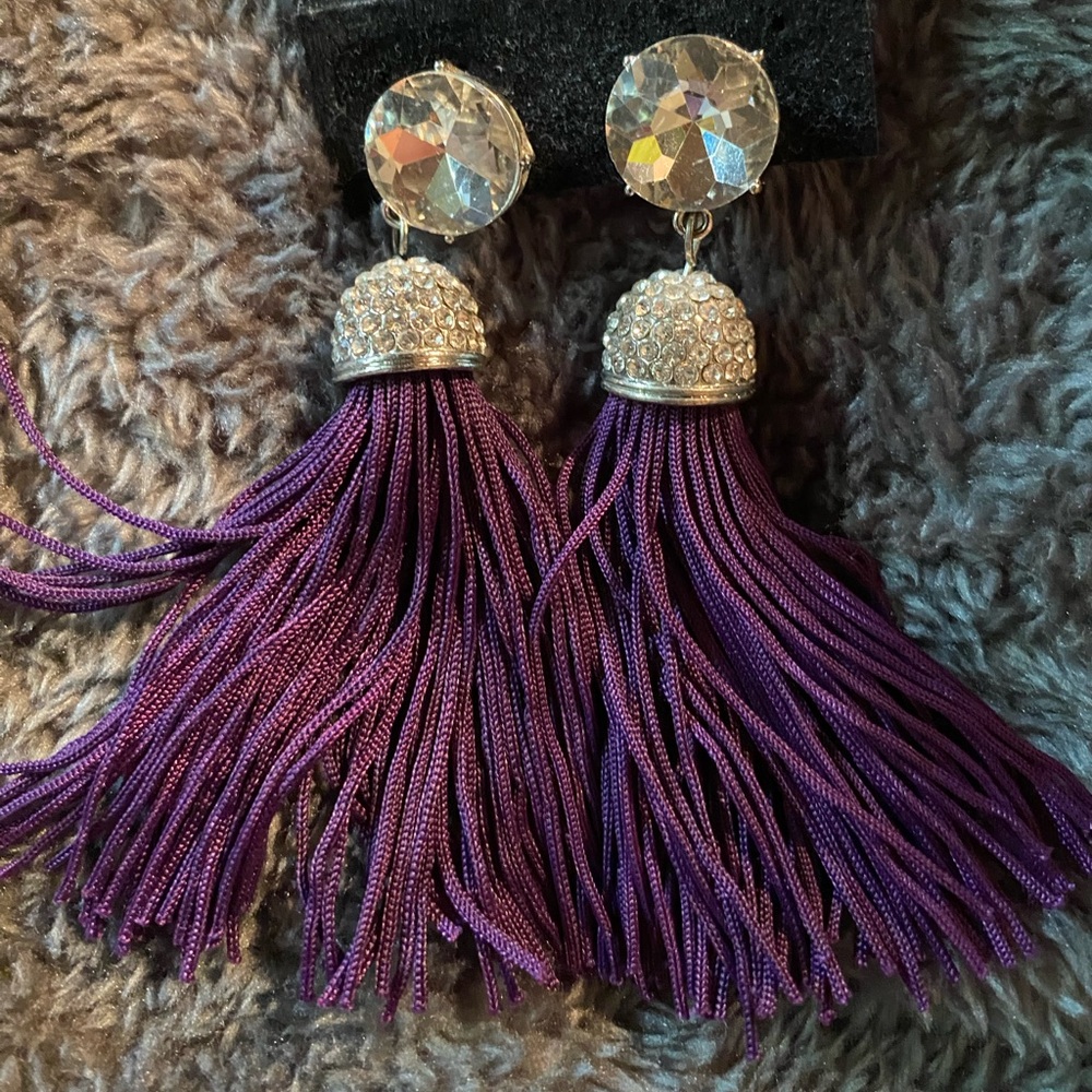 Purple Tassel “Diamond” Earrings